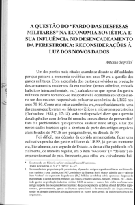 a questão do "fardo das despesas militares" na economia soviética