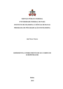 Sofrimento, conhecimento de si e corpo em Schopenhauer