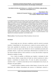 macroeconomia keynesiana e a polítia econômica brasileira