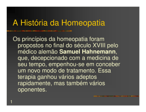 A História da Homeopatia