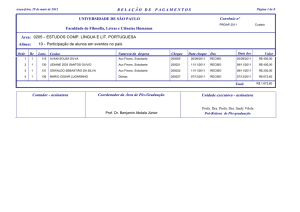 RELA Ç Ã ODEPAGAMENTOS UNIVERSIDADE DE SÃO PAULO