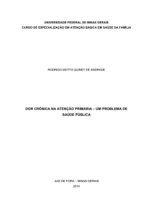 DOR CRÔNICA NA ATENÇÃO PRIMÁRIA – UM PROBLEMA DE