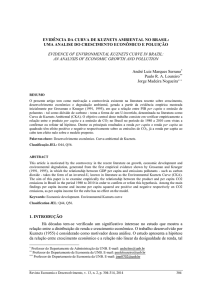 EVIDÊNCIA DA CURVA DE KUZNETS AMBIENTAL NO BRASIL