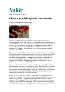 China e a socialização do investimento