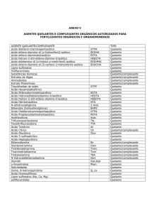 anexo v agentes quelantes e complexantes orgânicos autorizados