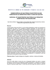 sobrevivência de bactérias diazotróficas em substratos alternativos