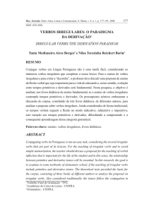 VERBOS IRREGULARES: O PARADIGMA DA DERIVAÇÃO1