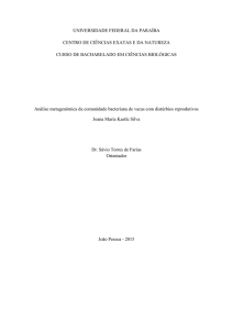 Análise metagenômica da comunidade bacteriana de