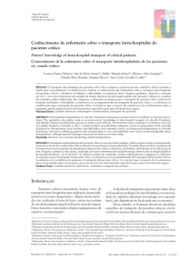 Conhecimento da enfermeira sobre o transporte intra