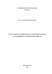 levantamento etnobotânico e etnofarmacológico com