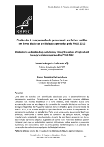 Obstáculos à compreensão do pensamento evolutivo - SEER-UFMG