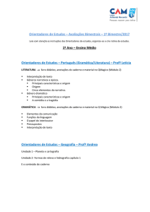 Orientador de Estudos da 1ª Série do EM - 1º Bimestre