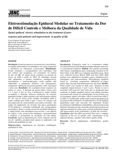 Eletroestimulação Epidural Medular no Tratamento da Dor de Difícil