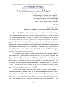 O Contexto Internacional e a Guerra do Paraguai