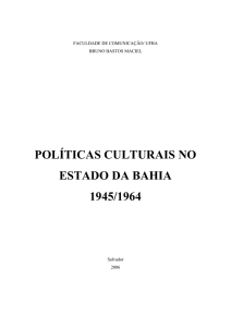 políticas culturais no estado da bahia 1945/1964