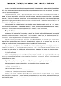 Demócrito, Thomson, Rutherford, Bohr e história do átomo