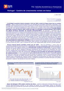 Portugal - Cenário de crescimento revisto em baixa