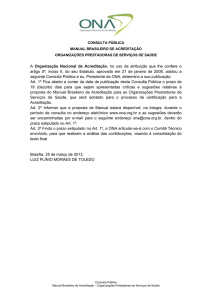 A Organização Nacional de Acreditação, no uso da