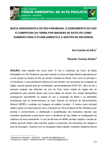 bacia hidrográfica do rio paraibuna: o zoneamento do uso e