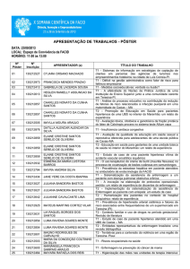 apresentação de trabalhos - pôster