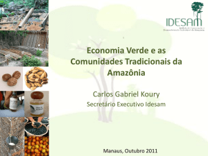 Economia Verde e as Comunidades Tradicionais da Amazônia