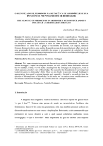 O SIGNIFICADO DE FILOSOFIA NA METAFÍSICA DE