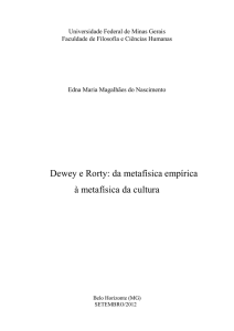 Dewey e Rorty: da metafísica empírica à metafísica da cultura