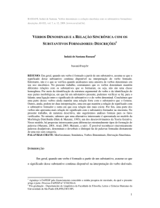 verbos denominais e a relação sincrônica com os substantivos