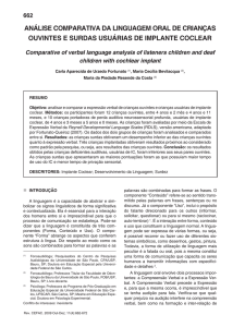 análise comparativa da linguagem oral de crianças