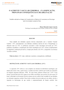 o acidente vascular cerebral - classifica&ccedil;&atilde;o, principais