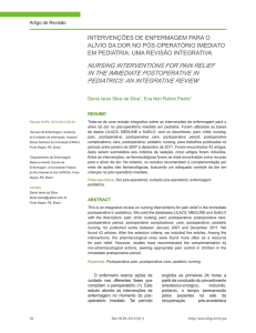 Intervenções de enfermagem para o alívIo da dor no pós
