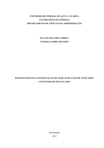 Posicionamento e segmentação de marcas de luxo de vestuário: um