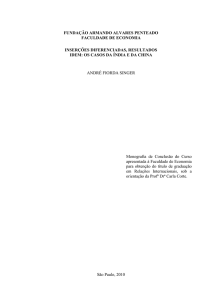 os casos da Índia e da China Nome do Autor: André