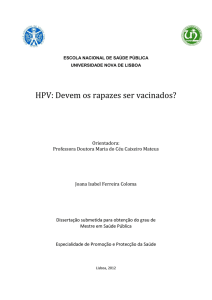 HPV: Devem os rapazes ser vacinados?