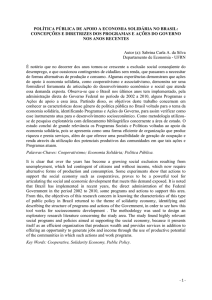 política pública de apoio a economia solidária no - cchla