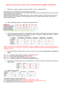 resolucao da Lista de Exercicios de quimica atomos