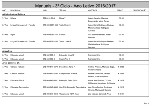 Manuais - 3º Ciclo - Ano Letivo 2016/2017