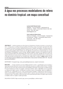 A água nos processos modeladores do relevo no domínio tropical