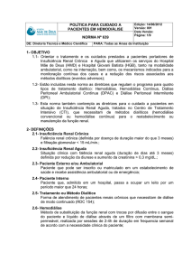 Norma 639 Política para o Cuidado a Pacientes em Hemodiálise