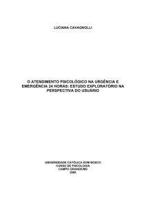 o atendimento psicológico na urgência e emergência 24 horas