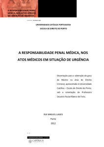 a responsabilidade penal médica, nos atos médicos em situação de