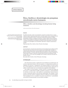 Ética, bioética e deontologia em pesquisas envolvendo seres
