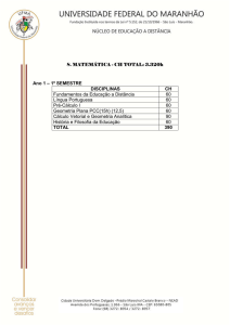 8. MATEMÁTICA - CH TOTAL: 3.320h Ano 1 – 1º