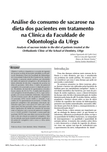 Análise do consumo de sacarose na dieta dos pacientes em