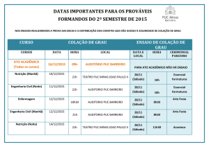 DATAS IMPORTANTES PARA OS PROVÁVEIS FORMANDOS DO