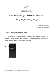 Guia de atualização de versão do Java e configuração de