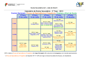 calendário - Agrupamento de Escolas S. João do Estoril