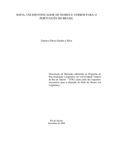 sofia: um identificador de nomes e verbos para - (EIC) ? CEFET-RJ