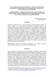 uma problematização filosófica acerca do ensino de filosofia