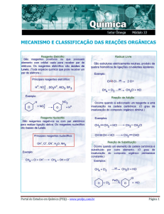 mecanismo e classificação das reações orgânicas